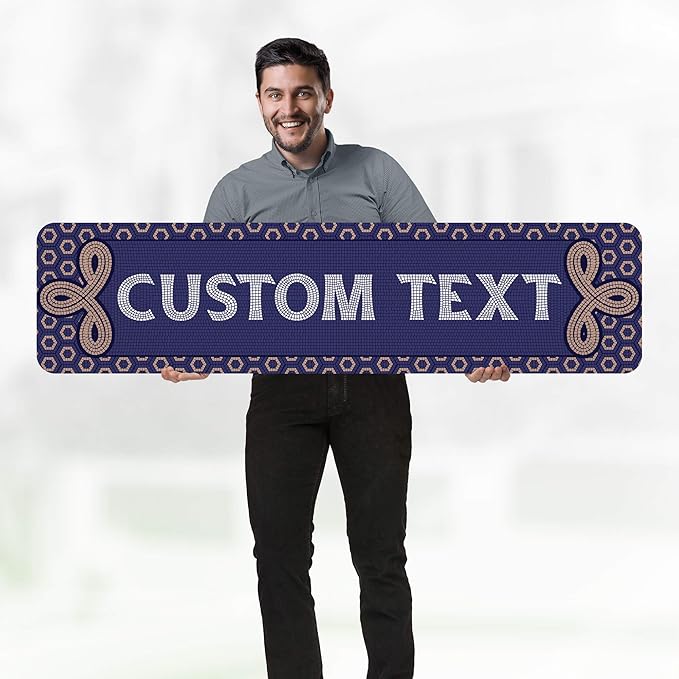 Custom Sign, Custom Street Sign, 11 Font Colors, 13 Font Styles, 4 Hole Options, 22 Sizes, 12x48 Inches, Rust Free DiBound, Fade Resistant, Made in USA by My Sign Center (Fauxsaic 1)