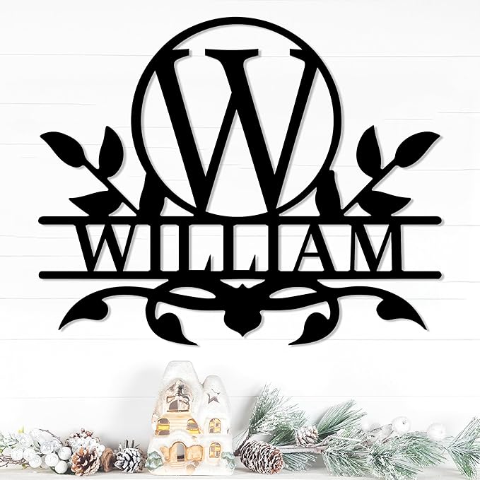 Personalized Metal Name Signs, Split Letter Monogram Wall Decor, Custom Last Name Sign, Family Name Sign for Outdoor, Personalized Wedding Gift, Garden Decor, Metal Wall Art, Housewarming Gift