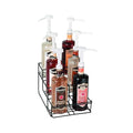 DISPENSE-RITE WR-BOTL-6 Six Compartment Wire Bottle Holder, Countertop Organizer for Bottles up to 3-3/8" Diameter, Compact 9" Wide Design, Reinforced Welded Black Wire Construction