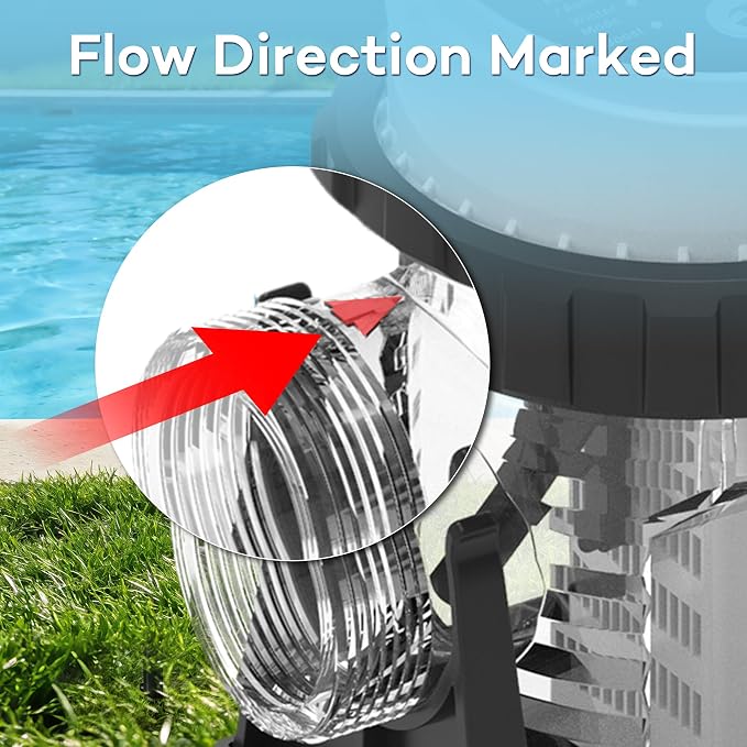 Salt Water Pool Chlorinator System - Built-in Salinity Sensor, Smart All-in-One Design, Plug-in Salt Chlorine Generator for Above Ground Pools up to 5,000 Gallons,Easy to Set-Up