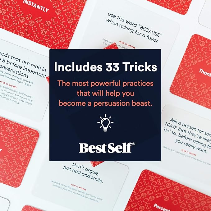 BestSelf Persuasion Deck - Persuasion Skill Cards to Master Persuasion Tricks with 33 Prompts