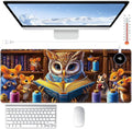 Heated Desk Pad Large Mouse Pad 31.5 x 13 inch with 3 Levels Heating & Auto Shut-Off Warm Mouse pad PU Leather Computer Mousepad for Home Office Work - Owl Book