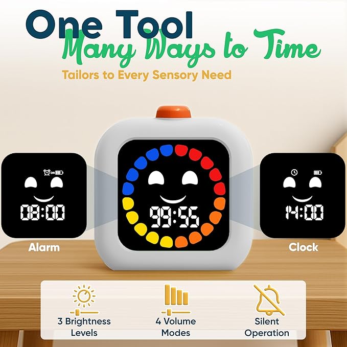 Digital Visual Timer for Kids - Rechargeable 99 Min Timer - Focus & Smoother Routines - Visual Timer for Classroom, ADHD Autism Toddler Support - Daily Use at Home, Therapy or School