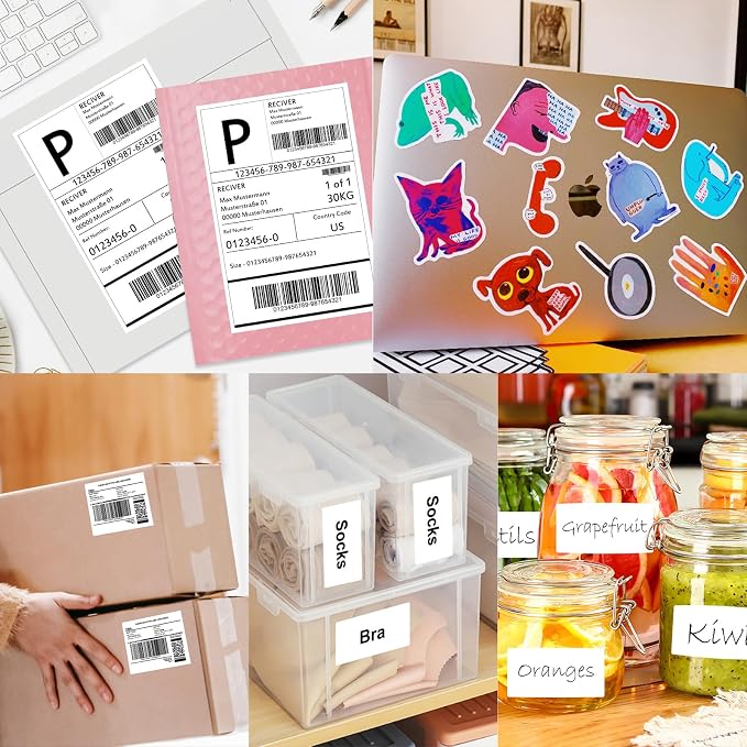 1" x 2 5/8" (25 Sheets) Address Labels, Labels Sticker Paper for Laser/Ink Jet Printer, Printable and Writable White Sticker Labels- Matte, 30 per Page Labels (Total 750 Labels)