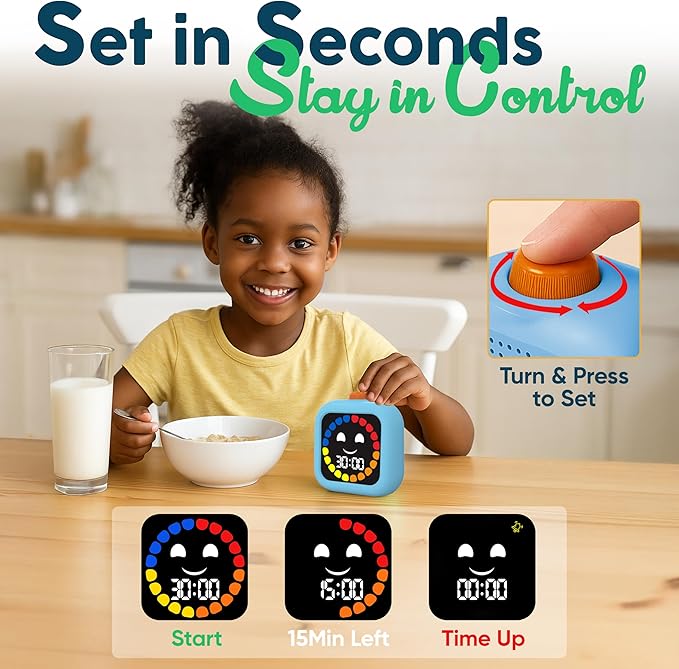 Digital Visual Timer for Kids - Rechargeable 99 Min Timer - Focus & Smoother Routines - Visual Timer for Classroom, ADHD Autism Toddler Support - Daily Use at Home, Therapy or School