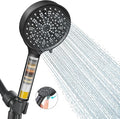 Cobbe Filtered Shower Head with Handheld, High Pressure 6 Spray Mode Showerhead with Filters, Water Softener Filters Beads for Hard Water - Remove Chlorine - Black
