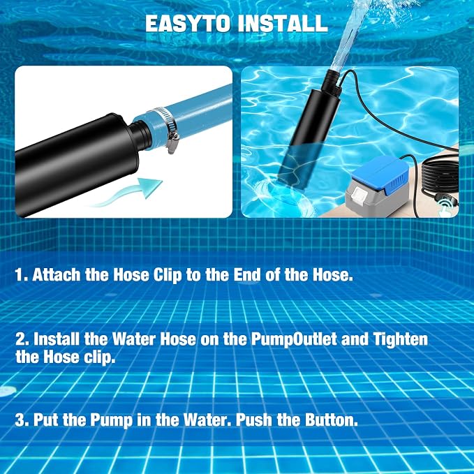Water Transfer Pump Compatible with Makita 18V Battery, 635GPH 12V Submersible Water Pump with Sediment Filters, for Pool Draining, Garden, Pond, Deep Well (Tool Only)