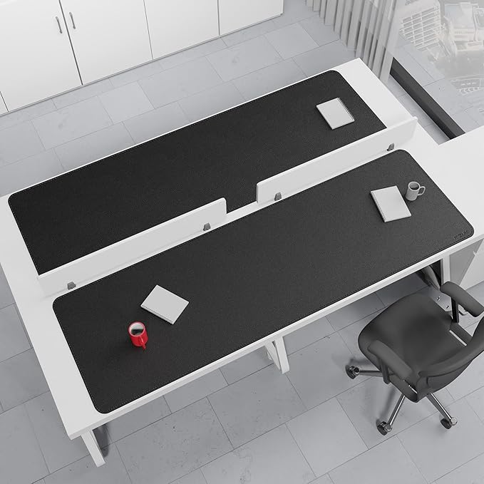 Mydours 75" x 24" Super Large Desk Pad, Desk Protector Mat with PU Leather, Large Desk Blotter Mat for Office, Home & Writing, Full Desk Pad for Keyboard and Mouse (Black)