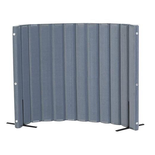 Angeles 48" x 6' Quiet Divider With Sound Dampening Panels, Freestanding Room Divider Wall, Gray