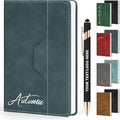 ENOMY Personalized Notebook Set Custom A5 Journal UV Printing Personalized Journal with 10 PC Metal Pens for College Birthday Travel Business Gift, Deep Blue