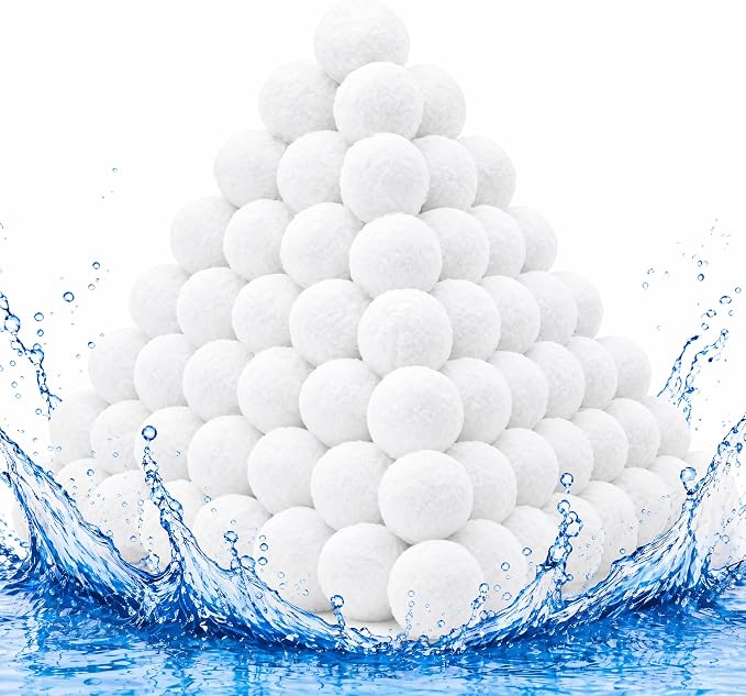 3.6 LBs Pool Filter Balls for Sand Filter, Reusable Pool Sand Filter Balls, Eco-Friendly Pool Filter Media Balls for Swimming Pool, Aquarium Tank (Equals 120 LBs Pool Filter Sand, White)