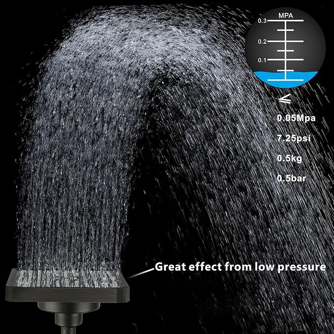High Pressure Rain Shower Head with Filtered - 6" Square Showerhead Filter for Remove Chlorine and Harmful Substances, Improve Hair and Skin Problems, Oil Rubbed Bronze