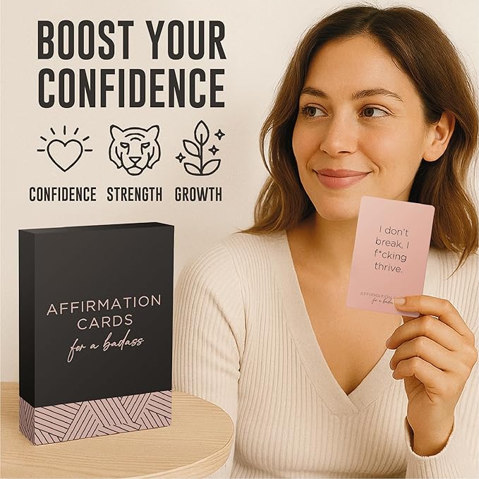 52 Affirmation Cards for a Badass - Daily Motivational Birthday Gifts for Women, Best Friend, Self Care, Her, Sister, Daughter, Mom and More