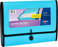 Avery Expanding File Folder Organizer, 13-Pocket Accordion File Organizer, Aqua, Holds 425 Letter/A4-Size Sheets (73554)