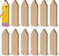 12 Pcs Pencil Shaped Wooden Cutouts Unfinished Pencil Shaped Table Signs Back to School Table Decor for First Day of School Classroom Office Party Decor DIY Art Craft, 4.7 Inches
