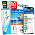 10-in-1 Pool & Spa Water Test Kit with App, Hot Tub, Saltwater, Chlorine, Cyanuric Acid, Alkalinity, Hardness, pH, Nitrate, Sulfate, Digital Water Quality Testing Strips (DXPOOL-R10-S10)