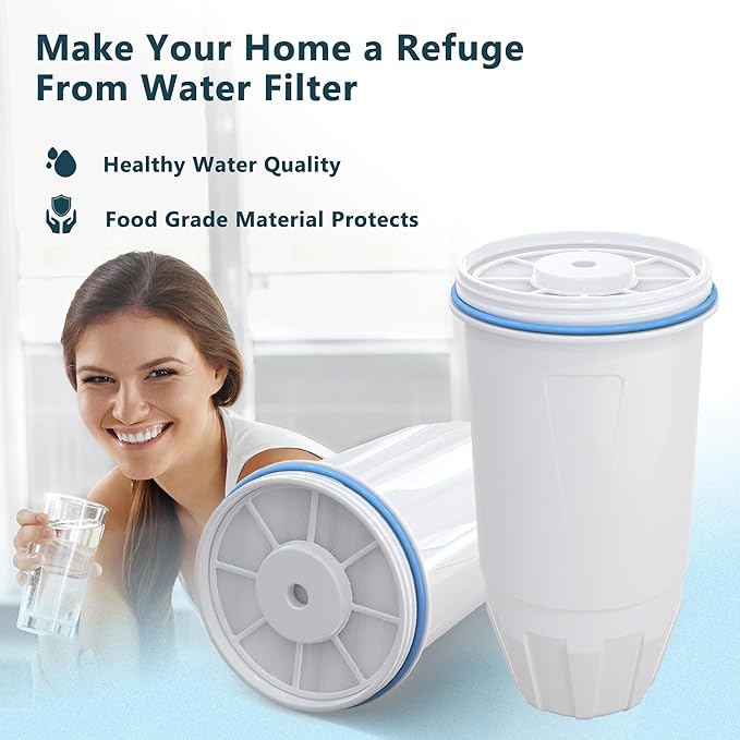 Water Filter Replacement Compatible with Zero Pitcher and Dispenser ZR-001 ZR-017 ZR-004 ZP-006 ZD-013 ZS-008, Multi-Stage Filter System, Reduce Lead, Chromium, and PFOA/PFOS, Pack of 4, By DESENRUIS