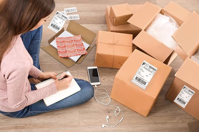 8.5" x 5.5" Address Labels, Half Sheet Shipping Labels, 500 Sheets Self Adhesive Mailing Labels for Laser & Inkjet Printers