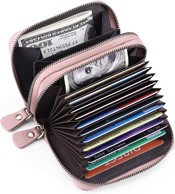 GOIACII Small Genuine Leather Wallet for Women, RFID Blocking Credit Card Holder Wallet