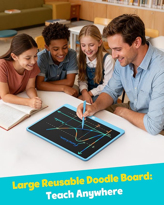 TEKFUN LCD Writing Tablet for Adults, Large Doodle Board, 16 Inch Colorful Drawing Tablet Writing Pad, Toddler Toys for 3 4 5 6 7 8 9 Year Old Girls Boys Teen, Birthday Gifts for Kids (Blue)