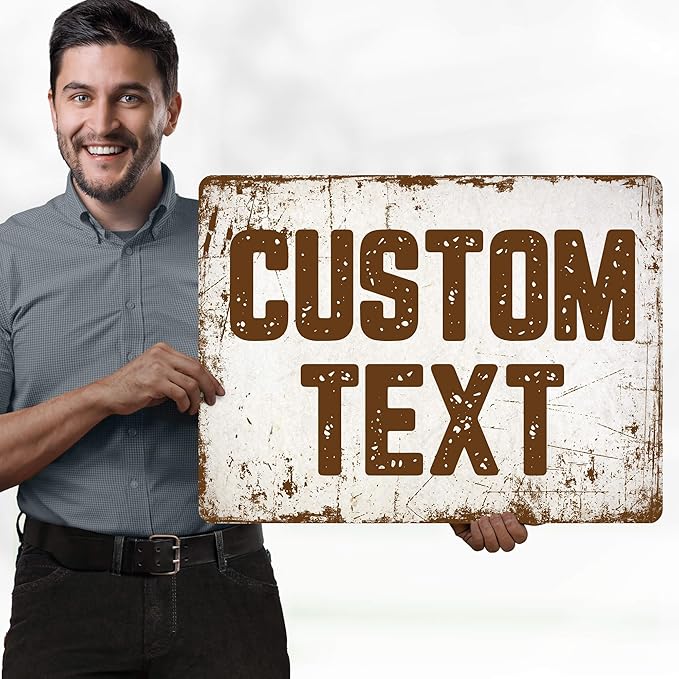 Custom Sign, Custom Street Sign, 11 Font Colors, 13 Font Styles, 4 Hole Options, 22 Sizes, 18x24 Inches, Rust Free DiBound, Fade Resistant, Made in USA by My Sign Center (Rustic)