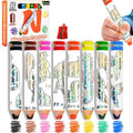 nsxsu Wooden 3 in 1 Jumbo Colored Pencils for Toddlers & Kids, Chunky Washable Crayons, Fat Triangular Coloring Pencil with Sharpener, Easter Basket Stuffers, Easy-Grip Birthday Party Favor