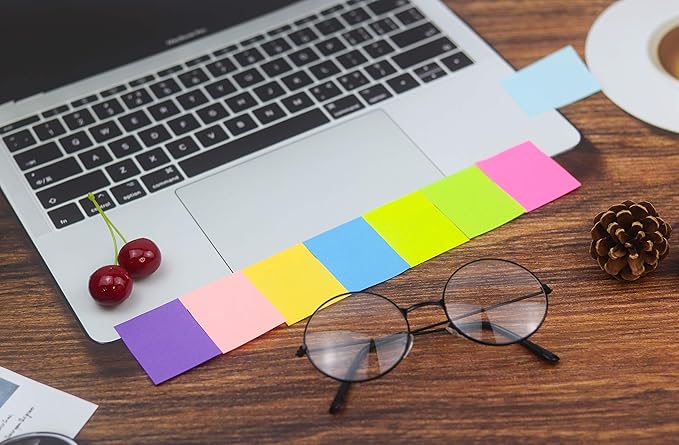 (24 Pads) Sticky Notes 1.5x2 in, 8 Colors Post Self Sticky Notes Pad Its, Bright Post Stickies Colorful Sticky Notes for Office, Home, School, Meeting, 75 Sheets/pad