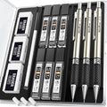 Nicpro 0.5 mm Art Mechanical Pencil Set in Storage Case, 3 PCS | Metal Drafting Pencil Lead Pencil+6 Tube HB Refills, 12 Erasers, Comfort Grip For School Writing, Artist Drawing, Sketching