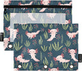 Emelivor Cute Salamander Pencil Pouch for 3 Ring Binder 2 Pack Binder Pencil Case with Clear Window Pencils Bags with Zipper for Office Daily College Home Supplies