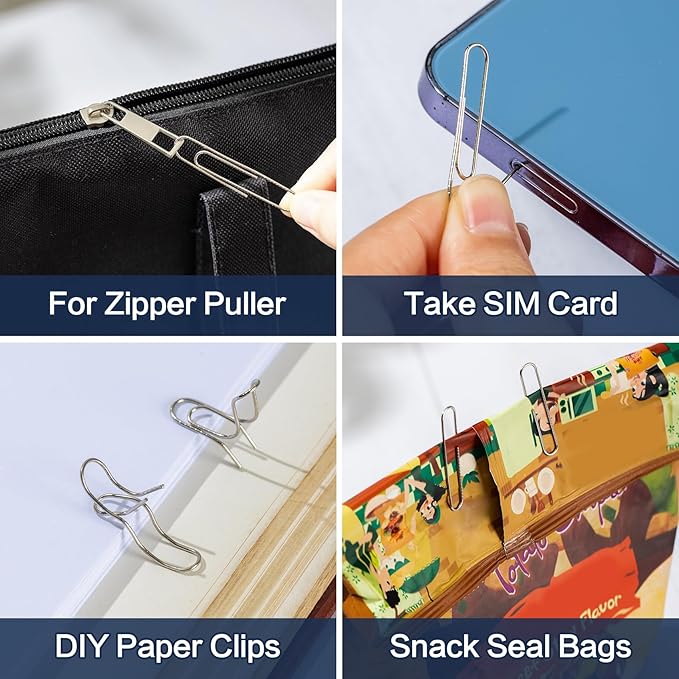Deli Jumbo Paper Clips Smooth, 300 Large Paper Clips, 3 Boxes of 100 Each, Silver