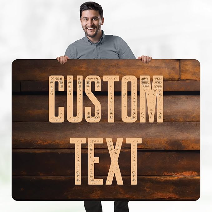 Custom Sign, Custom Street Sign, 11 Font Colors, 13 Font Styles, 4 Hole Options, 22 Sizes, 36x48 Inches, Rust Free DiBound, Fade Resistant, Made in USA by My Sign Center (Vintage Wood)
