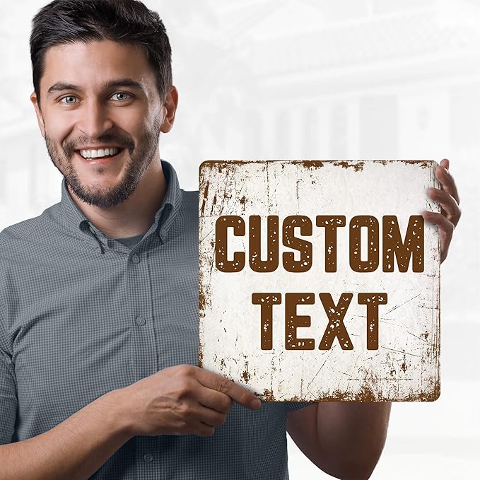 Custom Sign, Custom Street Sign, 11 Font Colors, 13 Font Styles, 4 Hole Options, 22 Sizes, 12x12 Inches, Rust Free DiBound, Fade Resistant, Made in USA by My Sign Center (Rustic)