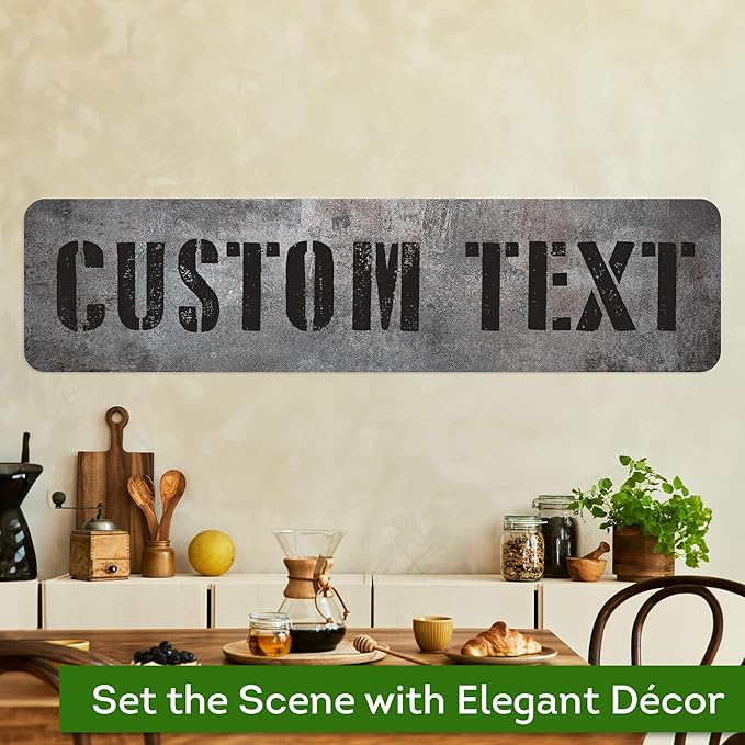 Custom Sign, Custom Street Sign, 11 Font Colors, 13 Font Styles, 4 Hole Options, 22 Sizes, 12x48 Inches, Rust Free DiBound, Fade Resistant, Made in USA by My Sign Center (Grunge Metal)