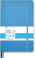 Minimalism Art, Premium Hard Cover Notebook Journal, Classic 5" x 8.3", 122 Numbered Pages, Gusseted Pocket, Ribbon Bookmark, Extra Thick Ink-Proof Paper 120gsm, San Francisco (Plain, Blue)