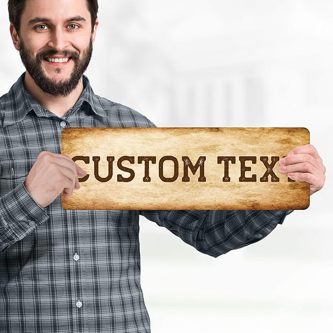 Custom Sign, Custom Street Sign, 11 Font Colors, 13 Font Styles, 4 Hole Options, 22 Sizes, 6x18 Inches, Rust Free DiBound, Fade Resistant, Made in USA by My Sign Center (Vintage)