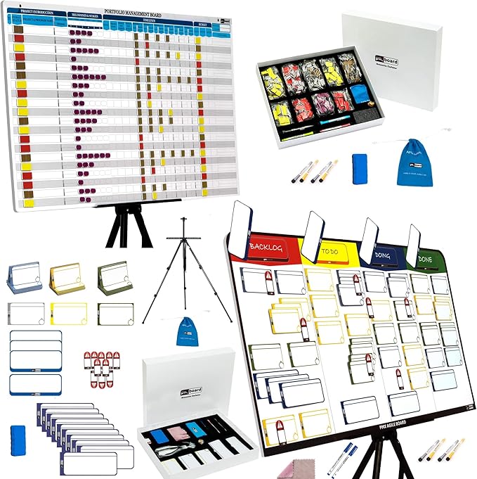pmxboard Project Management Board Set, Combo Set XL. Project Management Bundle Project Board Kit. Ultimate Project Management Planner Toolkit. Kanban Board Set, Project Management Board Set, 2 in 1