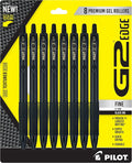 Pilot, G2 Edge Premium Gel Roller Pens, Fine Point 0.7 mm, Gel Pens Black Ink, Pack of 8 Count (Pack of 1) - Ideal for School, Journaling & Office Writing