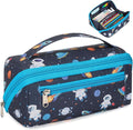 Large Pencil Case for Boys - Aesthetic Pencil Pouch for School | Kids Pencil Case & Wide Handle, Water Resistent Organizer Box, Fits 50 Pens & Markers, Daily Use, Dark Blue Space Astronaut