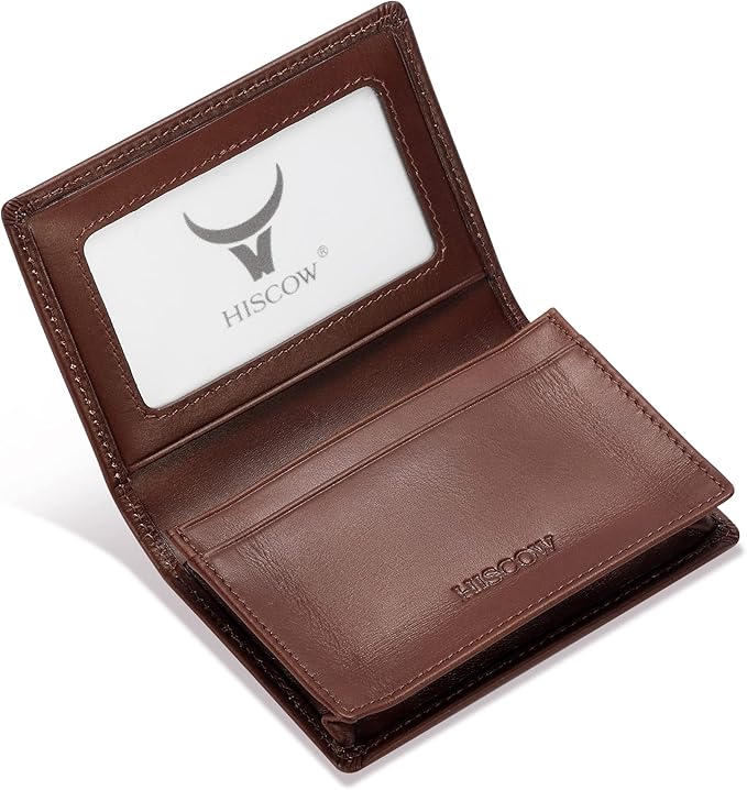 Leather Business Card Case Holder for Men & Women, Italian Calfskin