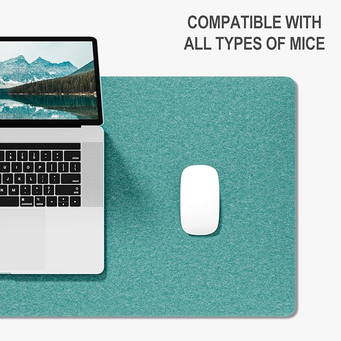 Auhoahsil Felt Desk Mat, Minimalist Large Mouse Pad XL 31.5 x 11.8 in, Desk Matt for Desktop, Keyboard, Laptop, Computer, Office, Work from Home, Gaming, Dark Green