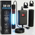 Aquarium UV-C Light 5W – Submersible UV Clarifier for Freshwater & Saltwater Tanks, Sumps & Small Ponds – Clears Green Water Fast – 9.8 ft Power Cord – Filter Sponge & 2 Suction Cups Included!