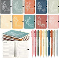 Resurhang 40 Pcs 20 Sets Inspirational Small Spiral Notebooks Pens, Morandi | Back to School Gifts for Teacher Students, Employee Appreciation Gifts Bulk, Mini Flower Pocket Journals, for Office Staff