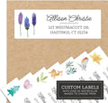 Personalized Return Address Labels - Watercolor Floral Elegant Style - Over 30 Images to Choose from - Custom Self Adhesive Stickers for Envelopes (60-960 Labels)