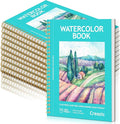 Creazic 10-Pack Watercolor Paper Pad, 5.5"x8.5" (140lb/300g) - Spiral Bound with Easy-Tear Line, Watercolor Journal，Watercolor Sketchbook for Kids & Adults, Ideal for Small Exercises, Travel Painting