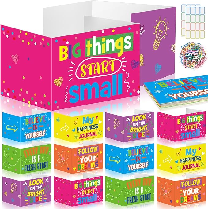 Cinrobiye 24 Pcs Inspirational Privacy Folders Standard for Students Cardboard Shields Test Privacy Boards Motivational Words Desk Dividers Shield for Classroom School Study Supplies (Inspirational)