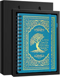 A5 Hardcover Spiral Notebook Tree of Life Journal Daily Journals for Writing Travel Notebooks Journal for Women Men 80GSM Paper Leather Spiral Journal,5.7"x8.3"（Spiral Tree -Light Blue)