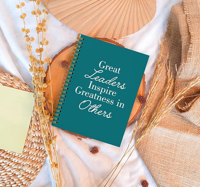 OXW Leadership Gifts Notebook Journal, Leader Gifts for Women Men, Meeting Notebook for Work, Thank You Gifts for Leader Boss Mentor Supervisor, Turquoise Spiral Notebook 5.5 x 8.3