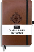 RICCO BELLO Lined Journal Notebook, Celtic Cross | Faux Leather Hardcover, With Pen Holder, 96 Sheets/192 Pages, College Ruled, 5.7 x 8.4 Inches