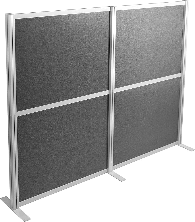 VIVO Modular Wall System, 2 PET Panels, Modern Professional Office Cubicle Dividers, Freestanding Privacy-Screen, 66 inches High, Dark Gray, PP-MWS63D