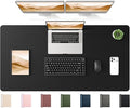 YSAGi 47.2" x 24" Large PU Leather Desk Mat for Keyboard and Mouse - Waterproof Non-Slip Desk Pad Protector for Office, Home, Writing Desk, Black